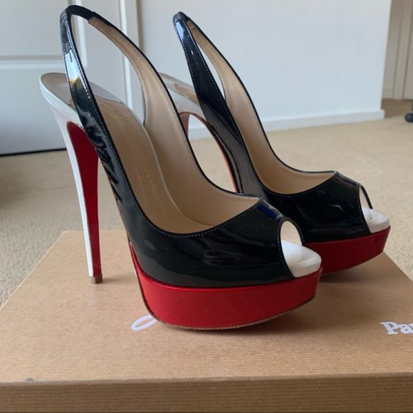 Christian Louboutin Shoes - CHRISTIAN LOUBOUTIN Black Patent Slingback